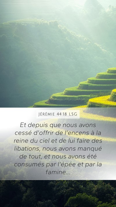 Jérémie 44:18 LSG Bible Verse Image