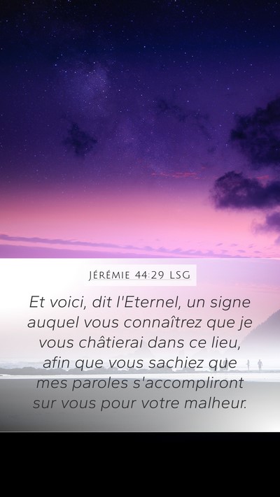 Jérémie 44:29 LSG Bible Verse Image