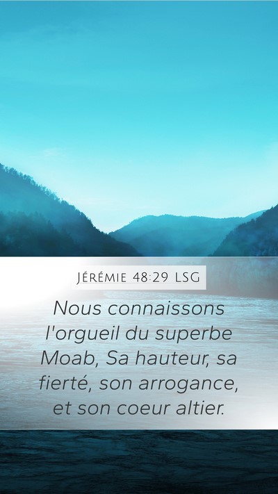 Jérémie 48:29 LSG Bible Verse Image