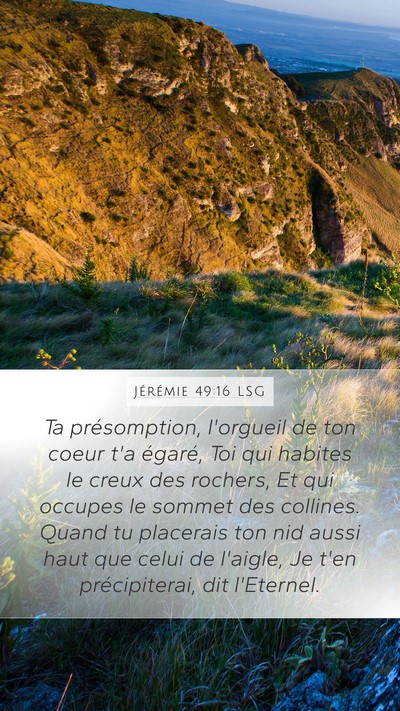 Jérémie 49:16 LSG Bible Verse Image