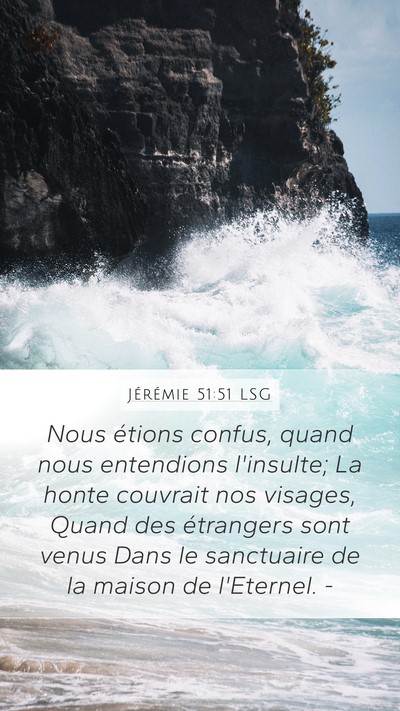 Jérémie 51:51 LSG Mobile Phone Wallpaper - Nous étions confus, quand nous entendions - Mobile Bible Verse Wallpaper