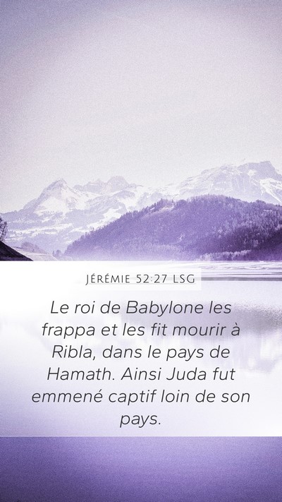 Jérémie 52:27 LSG Bible Verse Image