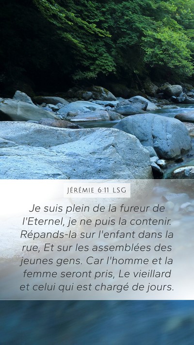 Jérémie 6:11 LSG Bible Verse Image