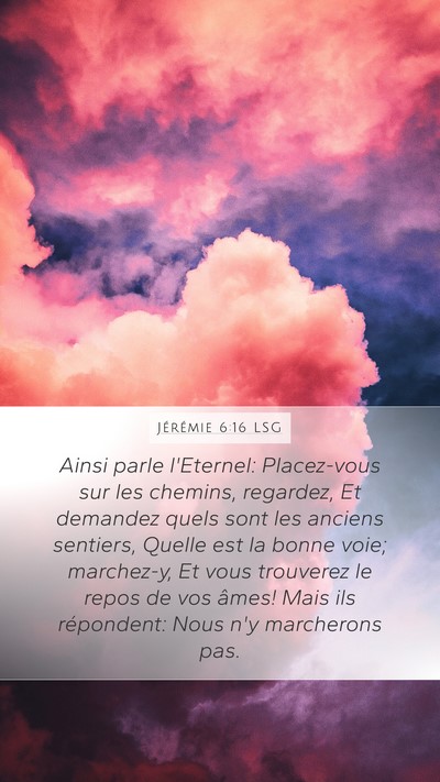 Jérémie 6:16 LSG Bible Verse Image