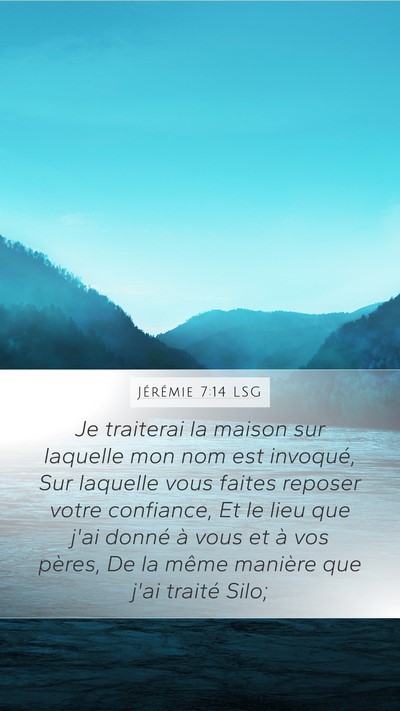Jérémie 7:14 LSG Bible Verse Image