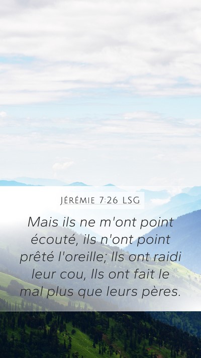 Jérémie 7:26 LSG Bible Verse Image