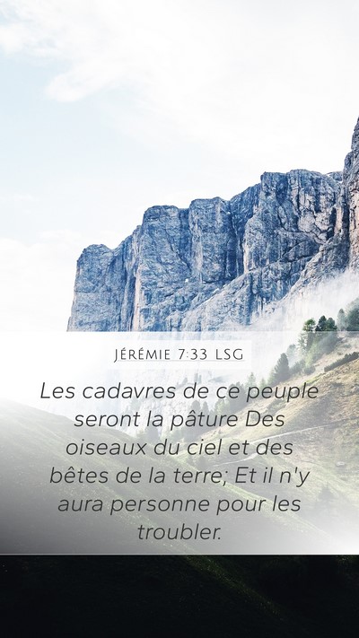 Jérémie 7:33 LSG Bible Verse Image
