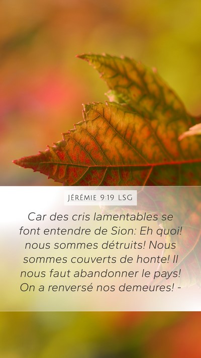 Jérémie 9:19 LSG Bible Verse Image