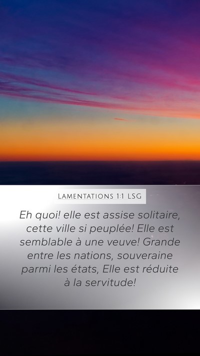 Lamentations 1:1 LSG Bible Verse Image