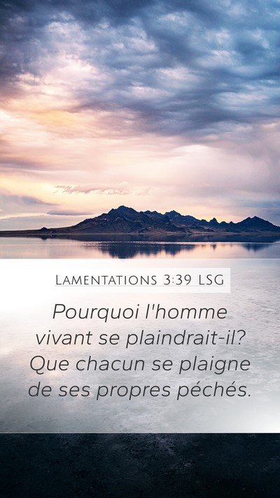 Lamentations 3:39 LSG Bible Verse Image