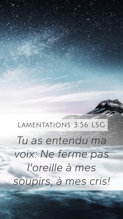 Lamentations 3:56 LSG Mobile Phone Wallpaper - Tu as entendu ma voix: Ne ferme pas l'oreille à - Mobile Bible Verse Wallpaper
