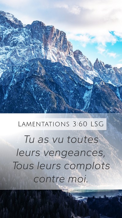 Lamentations 3:60 LSG Mobile Phone Wallpaper - Tu as vu toutes leurs vengeances, Tous leurs - Mobile Bible Verse Wallpaper