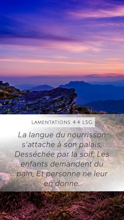 Lamentations 4:4 LSG Bible Verse Image