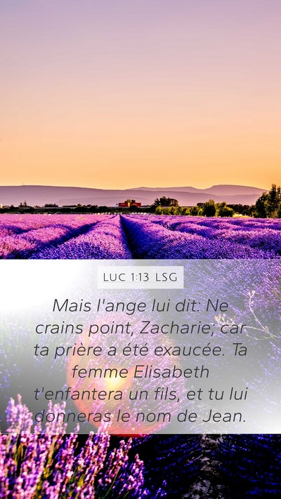 Luc 1:13 LSG Bible Verse Image