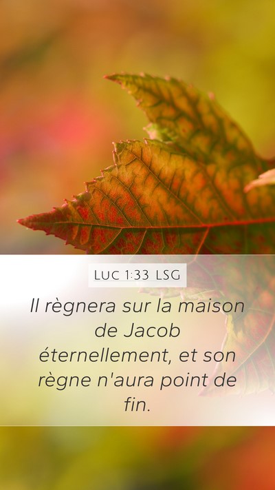 Luc 1:33 LSG Bible Verse Image