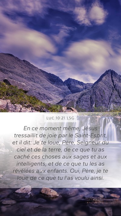 Luc 10:21 LSG Bible Verse Image