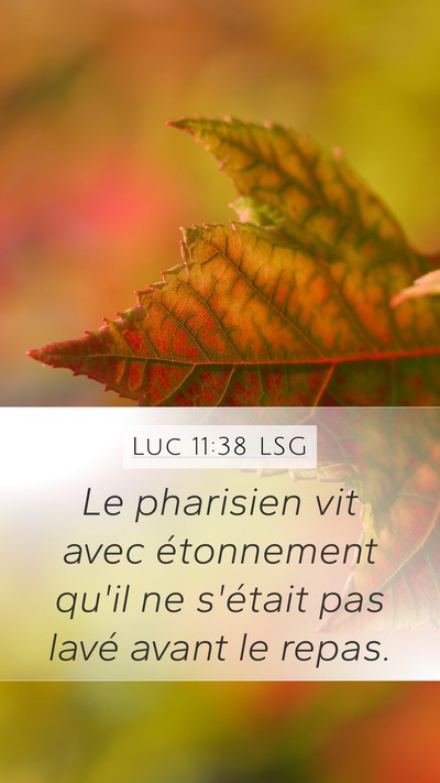 Luc 11:38 LSG Mobile Phone Wallpaper - Le pharisien vit avec étonnement qu'il ne - Mobile Bible Verse Wallpaper