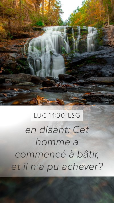 Luc 14:30 LSG Bible Verse Image