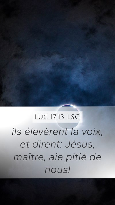 Luc 17:13 LSG Mobile Phone Wallpaper - ils élevèrent la voix, et dirent: Jésus, - Mobile Bible Verse Wallpaper