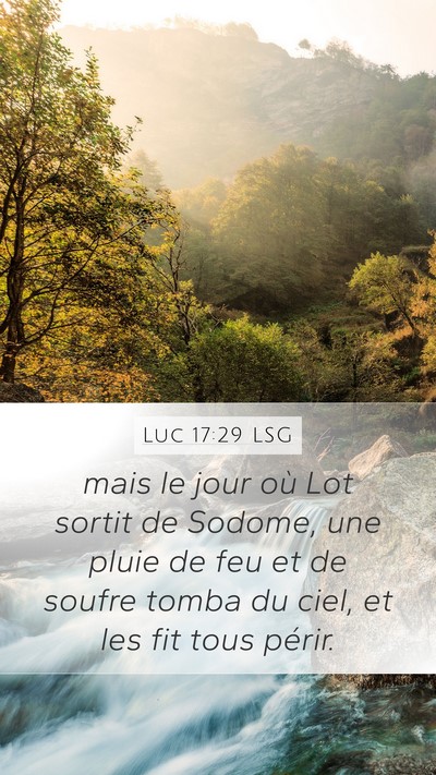 Luc 17:29 LSG Mobile Phone Wallpaper - mais le jour où Lot sortit de Sodome, une pluie - Mobile Bible Verse Wallpaper