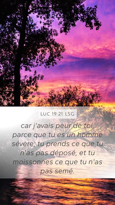 Luc 19:21 LSG Bible Verse Image