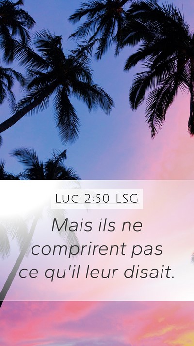 Luc 2:50 LSG Mobile Phone Wallpaper - Mais ils ne comprirent pas ce qu'il leur - Mobile Bible Verse Wallpaper