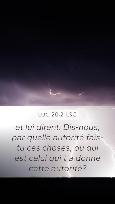 Luc 20:2 LSG Bible Verse Image