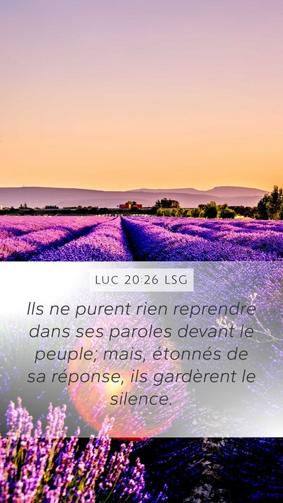 Luc 20:26 LSG Bible Verse Image