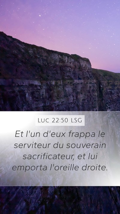Luc 22:50 LSG Mobile Phone Wallpaper - Et l'un d'eux frappa le serviteur du souverain - Mobile Bible Verse Wallpaper