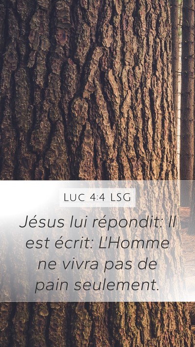 Luc 4:4 LSG Mobile Phone Wallpaper - Jésus lui répondit: Il est écrit: L'Homme ne - Mobile Bible Verse Wallpaper