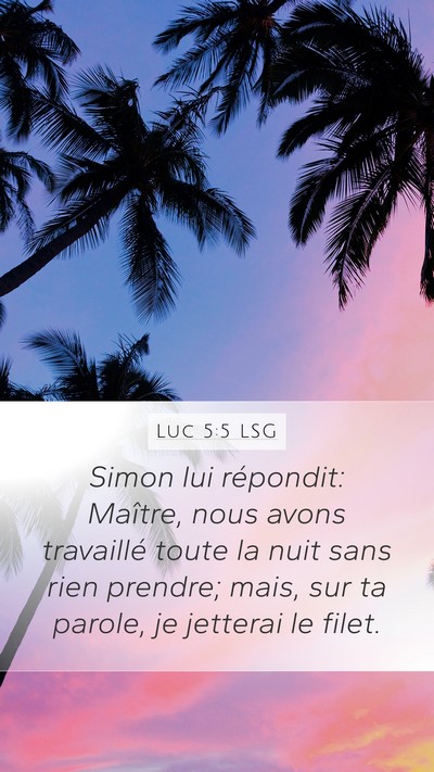 Luc 5:5 LSG Bible Verse Image