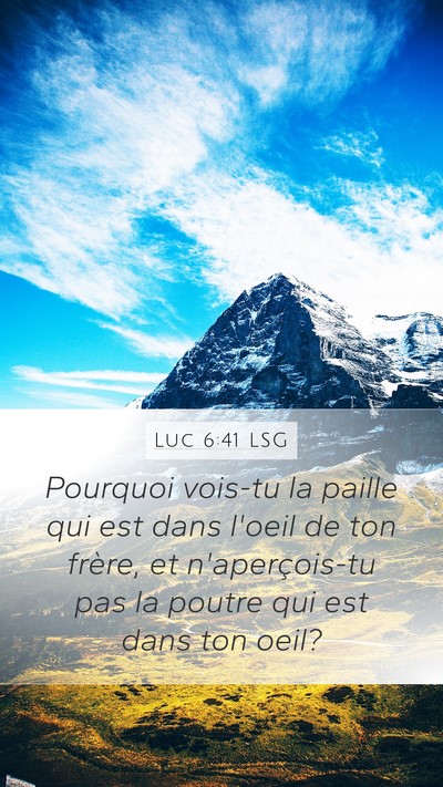 Luc 6:41 LSG Bible Verse Image