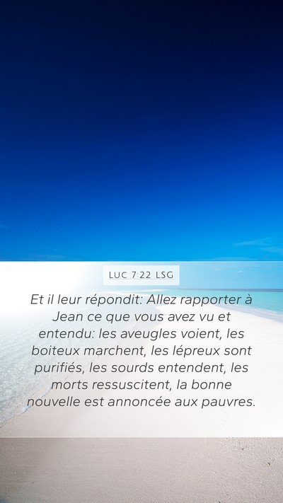 Luc 7:22 LSG Bible Verse Image