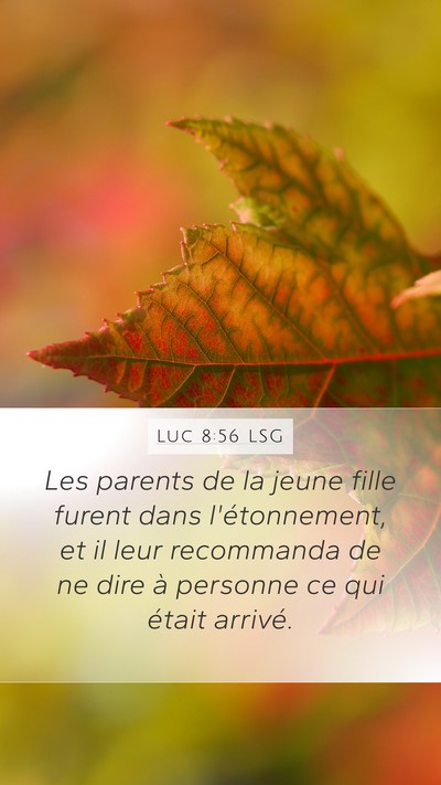 Luc 8:56 LSG Bible Verse Image