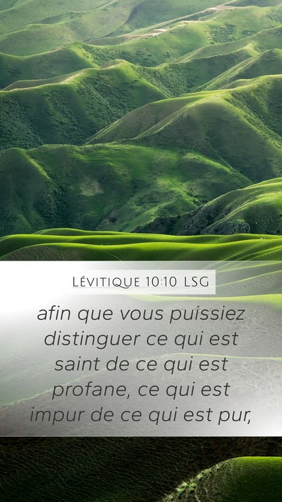 Lévitique 10:10 LSG Bible Verse Image