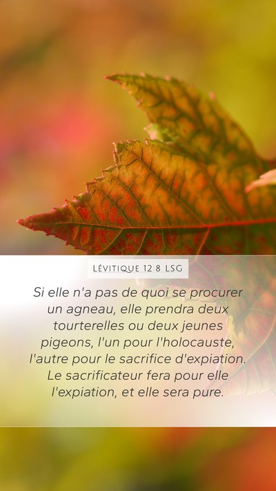 Lévitique 12:8 LSG Bible Verse Image