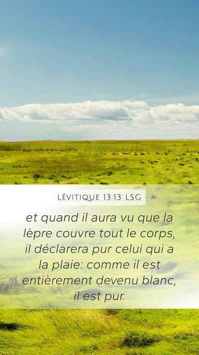 Lévitique 13:13 LSG Mobile Phone Wallpaper - et quand il aura vu que la lèpre couvre tout le - Mobile Bible Verse Wallpaper