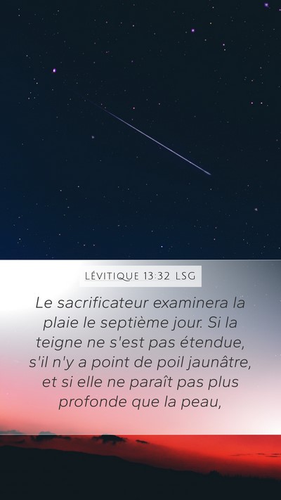 Lévitique 13:32 LSG Mobile Phone Wallpaper - Le sacrificateur examinera la plaie le septième - Mobile Bible Verse Wallpaper