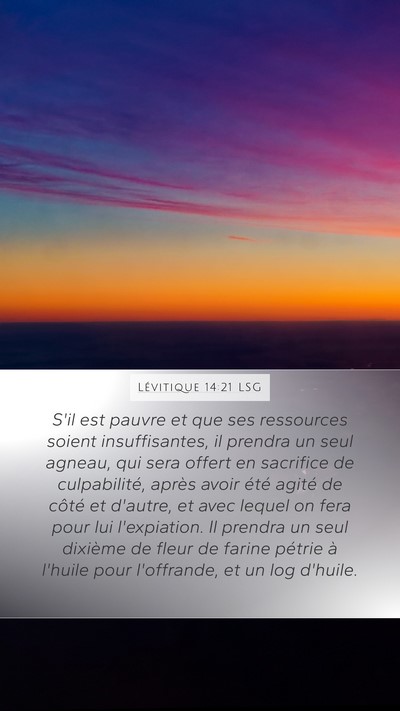Lévitique 14:21 LSG Bible Verse Image