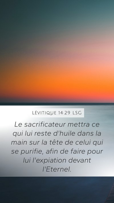 Lévitique 14:29 LSG Mobile Phone Wallpaper - Le sacrificateur mettra ce qui lui reste d'huile - Mobile Bible Verse Wallpaper