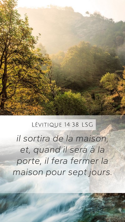 Lévitique 14:38 LSG Mobile Phone Wallpaper - il sortira de la maison, et, quand il sera à la - Mobile Bible Verse Wallpaper