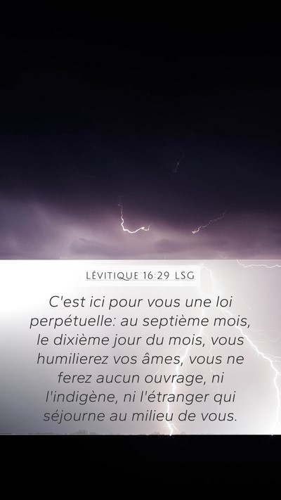 Lévitique 16:29 LSG Bible Verse Image
