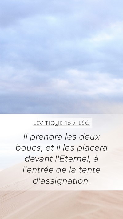 Lévitique 16:7 LSG Mobile Phone Wallpaper - Il prendra les deux boucs, et il les placera - Mobile Bible Verse Wallpaper