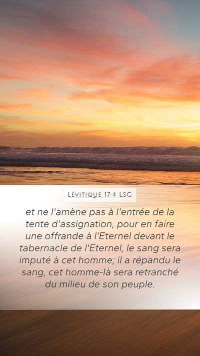 Lévitique 17:4 LSG Bible Verse Image