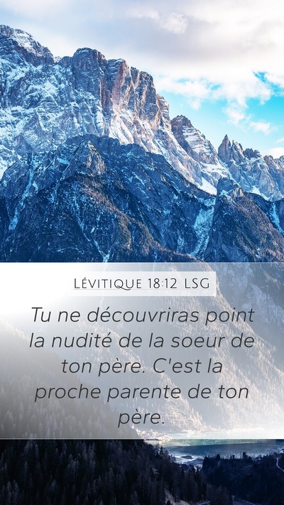Lévitique 18:12 LSG Bible Verse Image