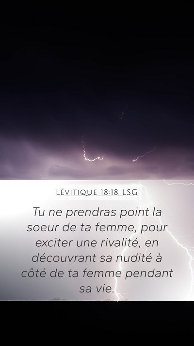Lévitique 18:18 LSG Bible Verse Image