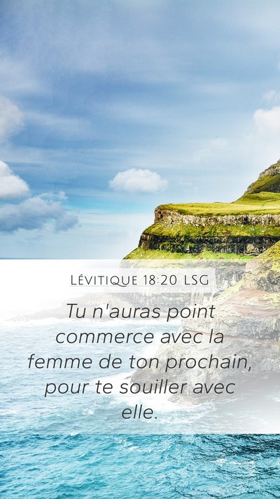 Lévitique 18:20 LSG Bible Verse Image