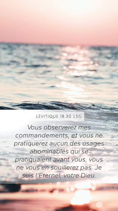 Lévitique 18:30 LSG Bible Verse Image