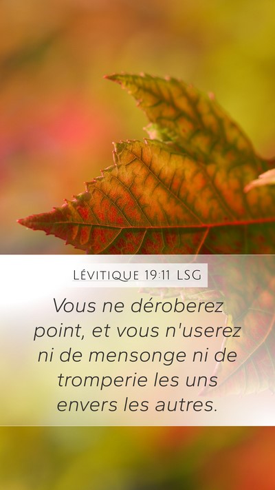 Lévitique 19:11 LSG Bible Verse Image