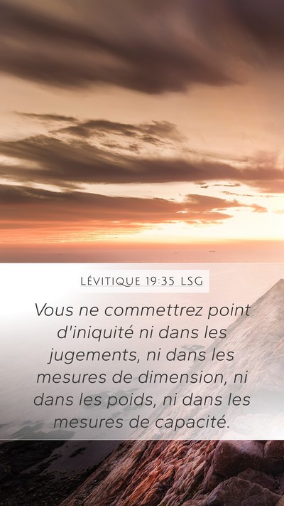 Lévitique 19:35 LSG Bible Verse Image